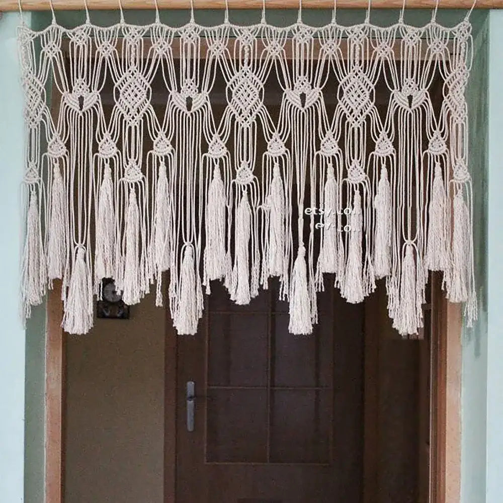 Boho cotton wove door curtain macrame tapestry bedroom decor