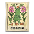 Boho cream gemini frog constellation wall hanging for bedroom decor