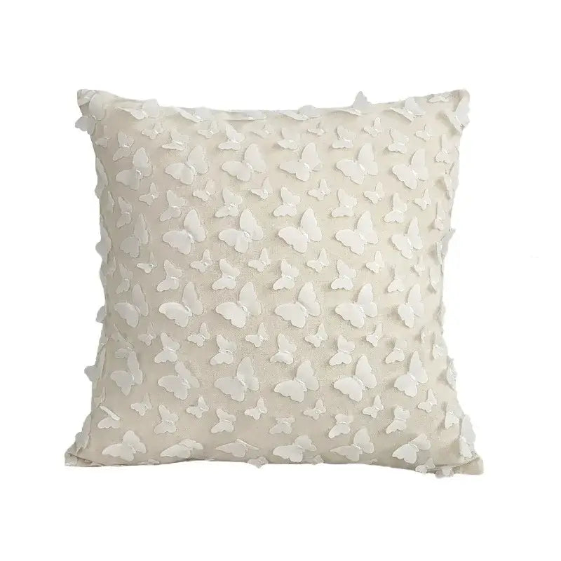 Boho cream lace floral cushion cover living room pom pom pillow
