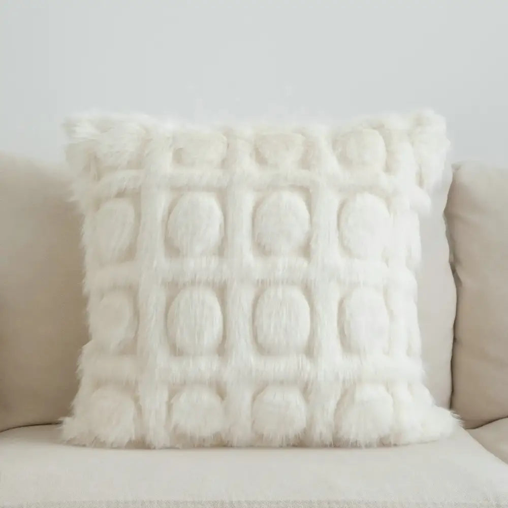 Boho cream leaf geometry tufted cushion cover living room decor