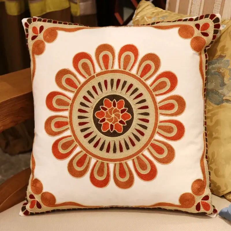 Boho ethnic flower elephant pillowcase pink & teal bedroom decor