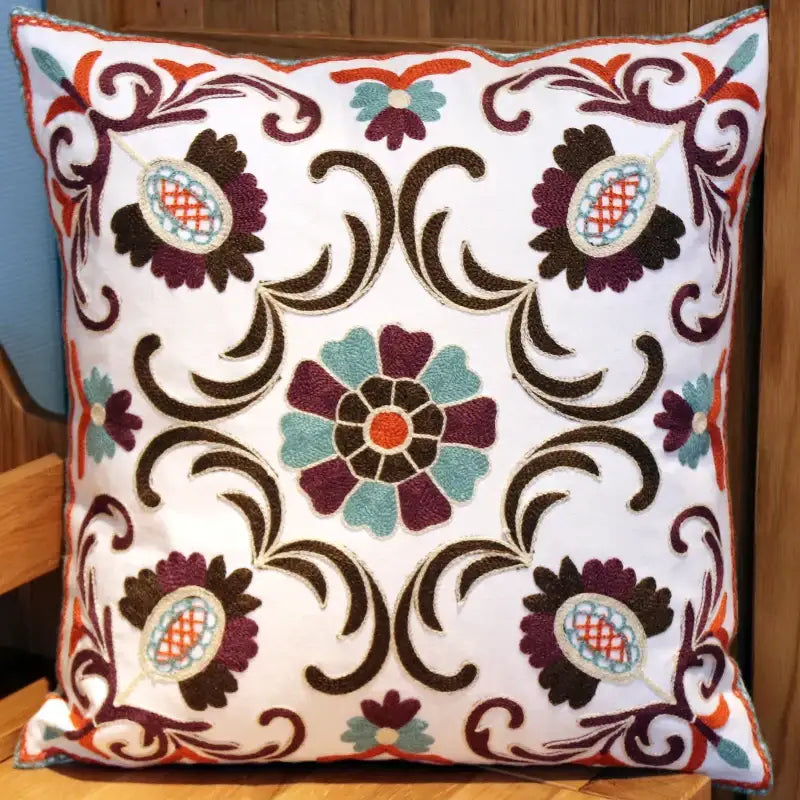 Boho ethnic flower elephant pillowcase pink & teal bedroom decor