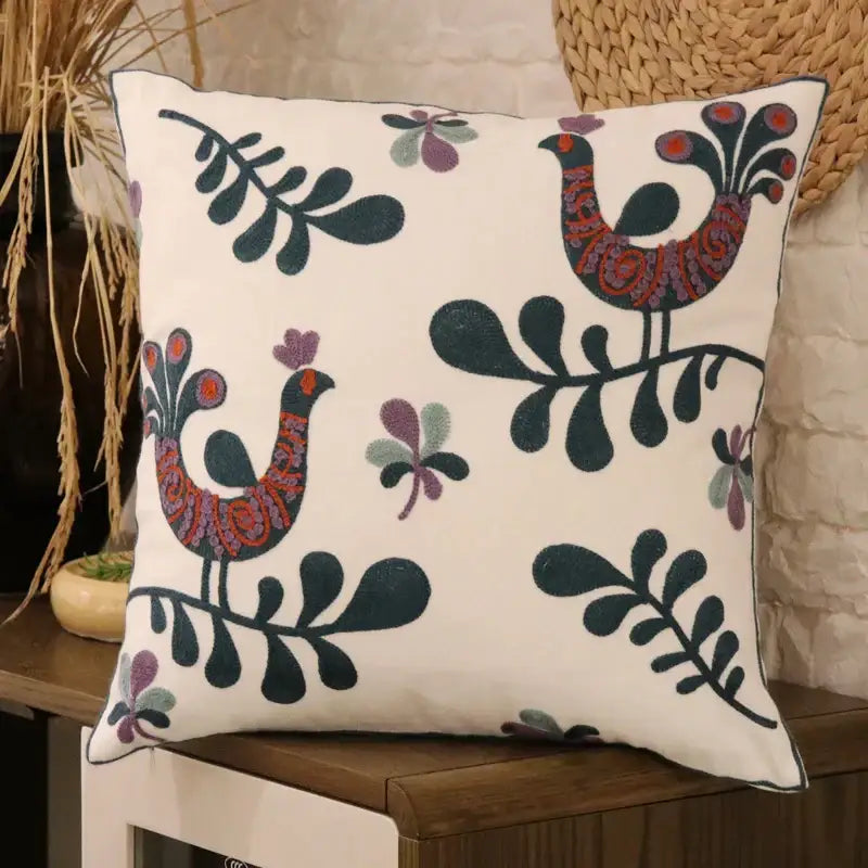 Boho ethnic flower elephant pillowcase pink & teal bedroom decor