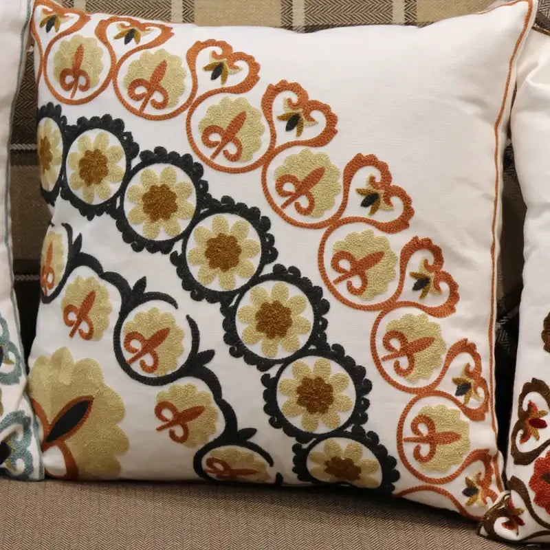 Boho ethnic flower elephant pillowcase pink & teal bedroom decor