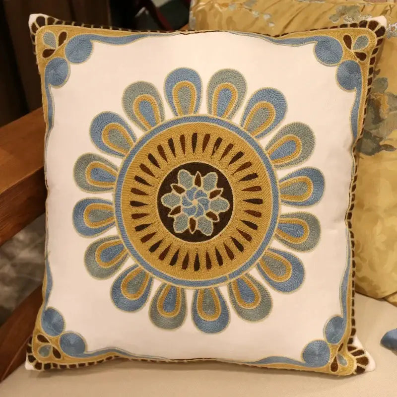 Boho ethnic flower elephant pillowcase pink & teal bedroom decor