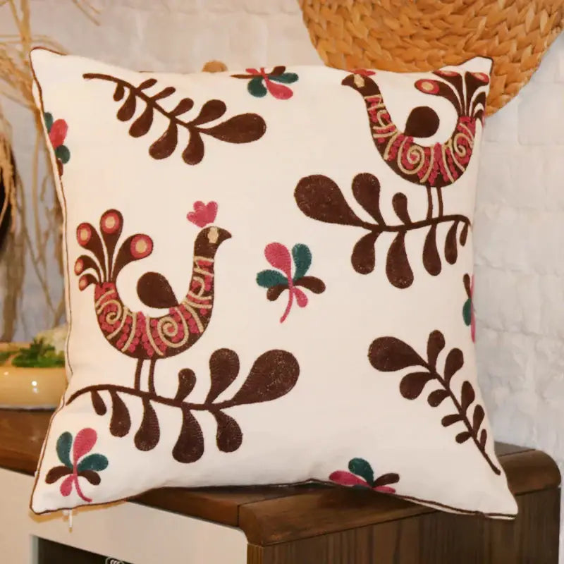 Boho ethnic flower elephant pillowcase pink & teal bedroom decor