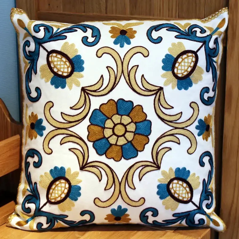Boho ethnic flower elephant pillowcase pink & teal bedroom decor