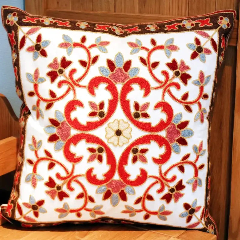 Boho ethnic flower elephant pillowcase pink & teal bedroom decor