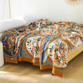 Boho floral cotton gauze leisure blanket bedroom quilt
