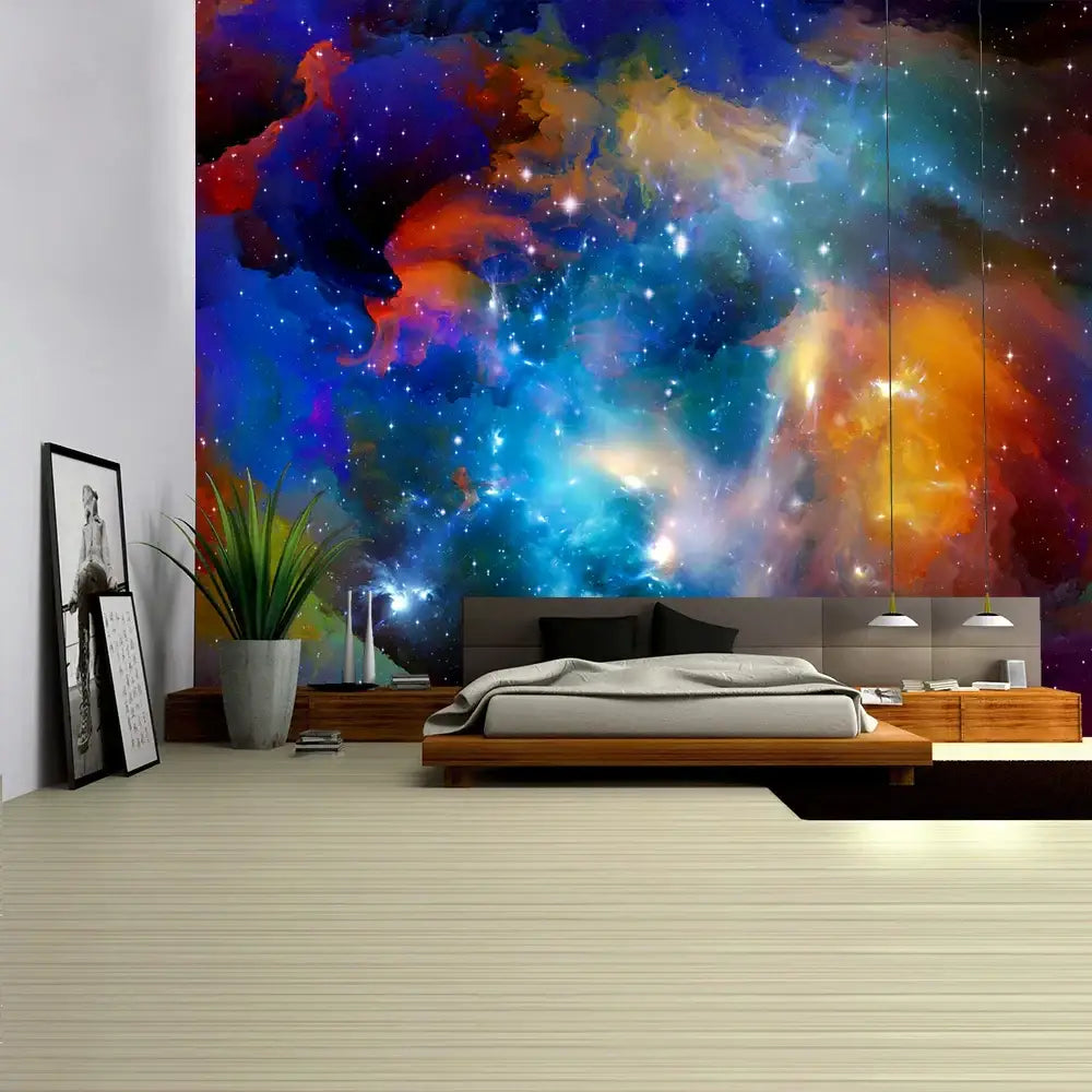 Boho galaxy psychedelic space tapestry bedroom cosmic wall decor