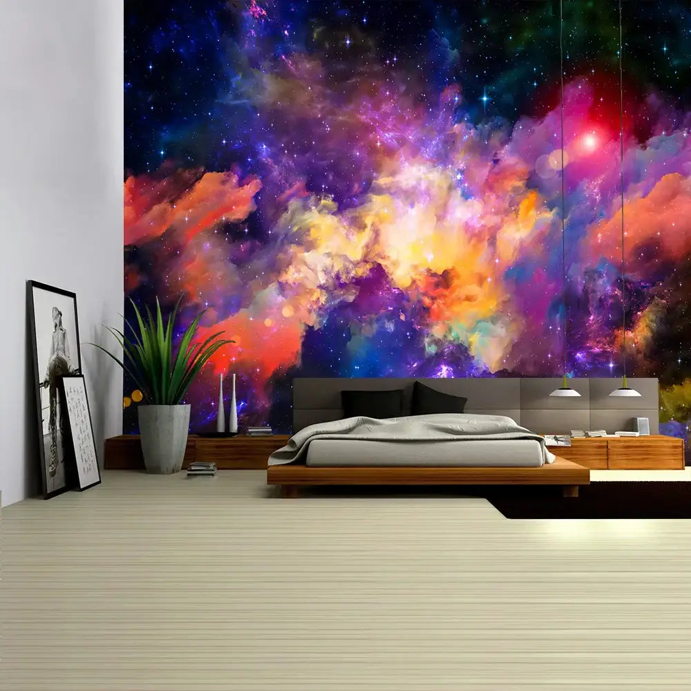 Boho galaxy psychedelic space tapestry bedroom cosmic wall decor