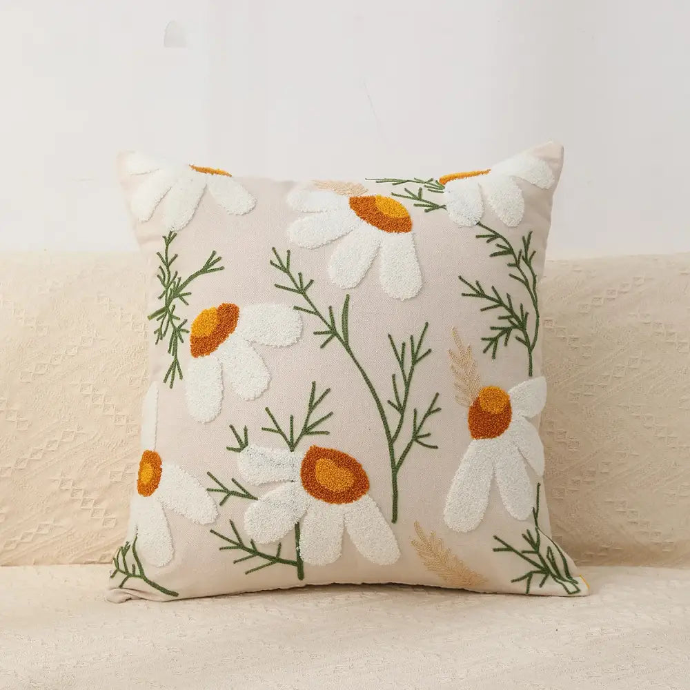 Boho geometric chenille embroidered pillow covers set living room
