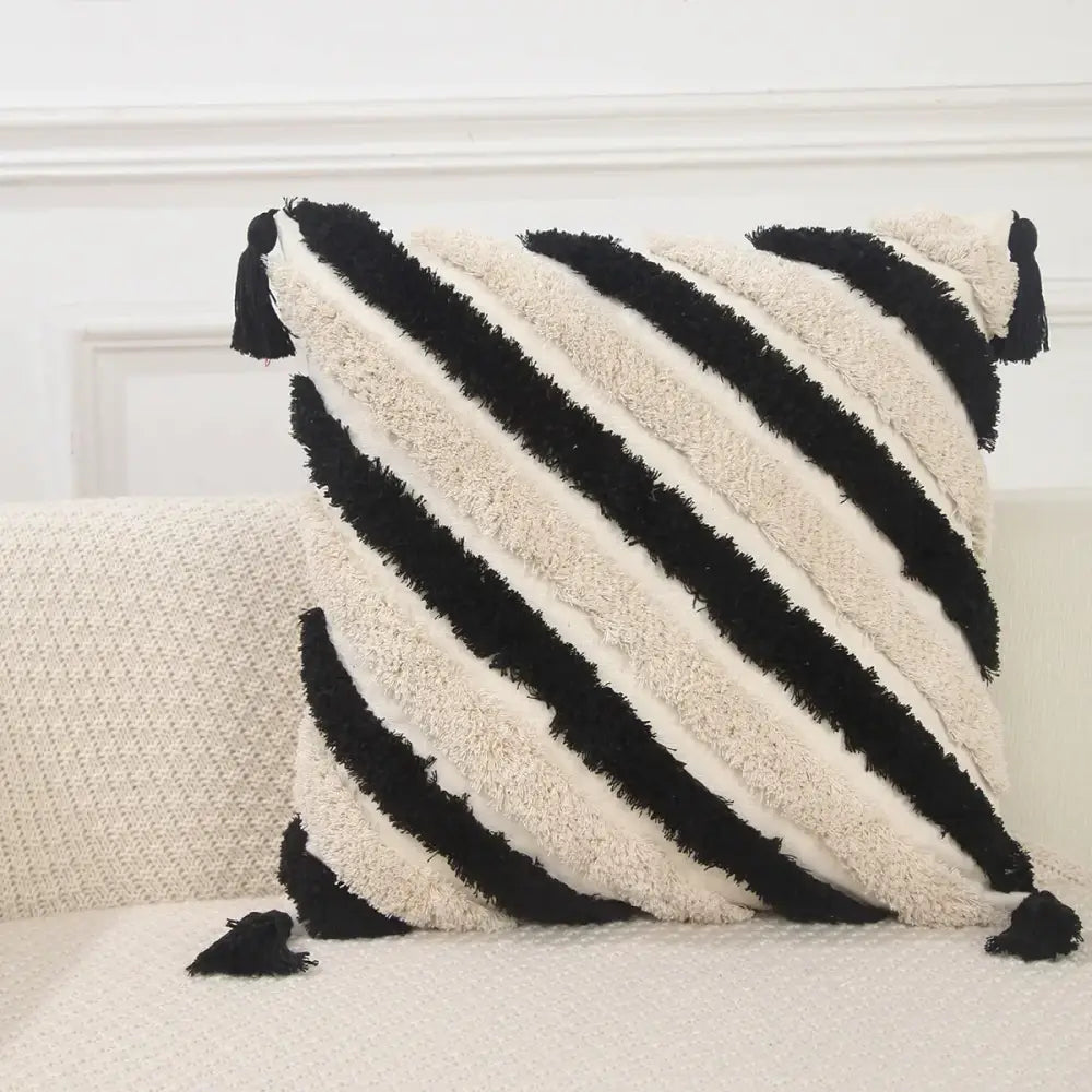 Boho geometric chenille embroidered pillow covers set living room