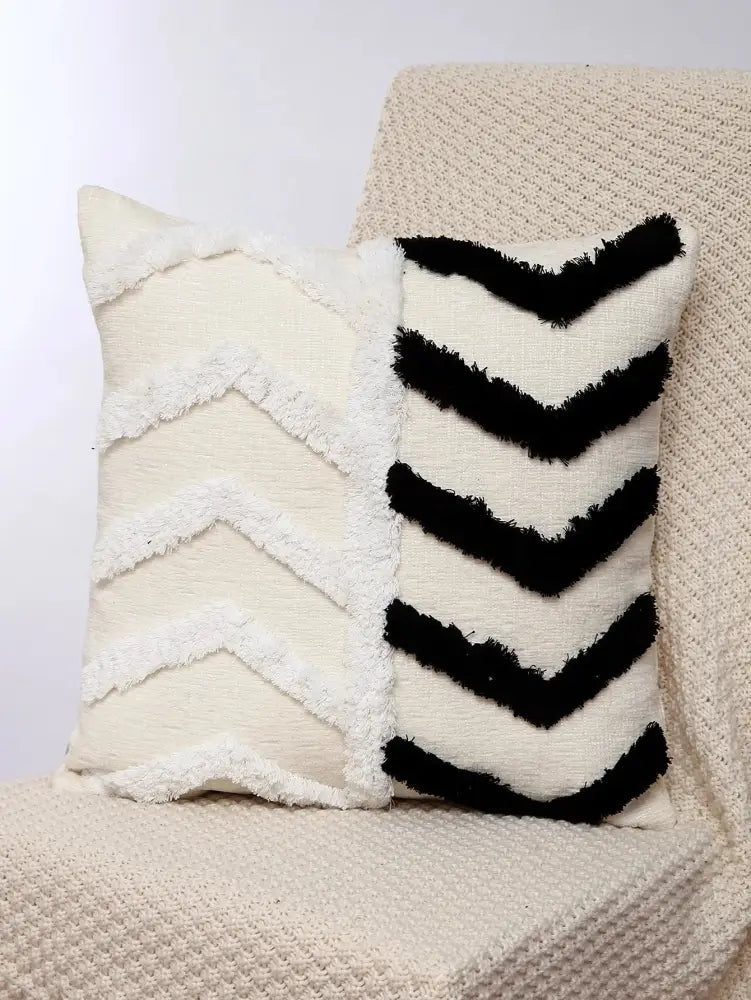 Boho geometric chenille embroidered pillow covers set living room