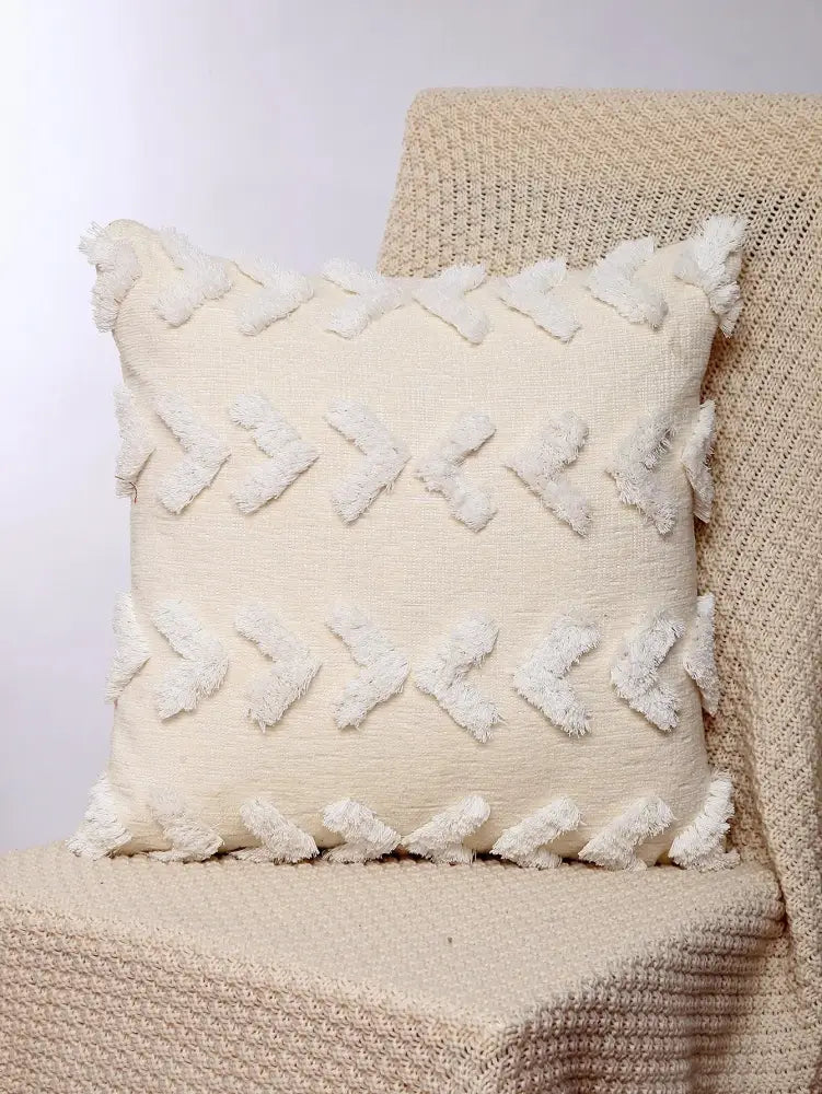 Boho geometric chenille embroidered pillow covers set living room