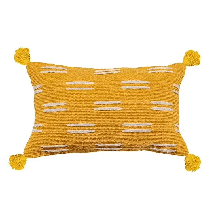 Boho geometric tufted cushion cover cream & gray living room pillow