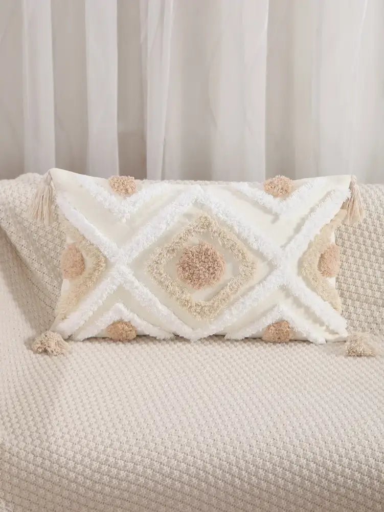 Boho geometric tufted cushion cover living room textured pillow case