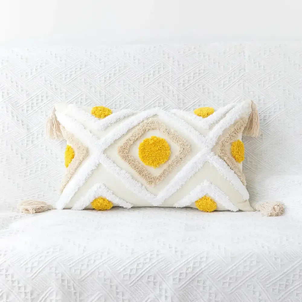 Boho geometric tufted cushion cover living room textured pillow case