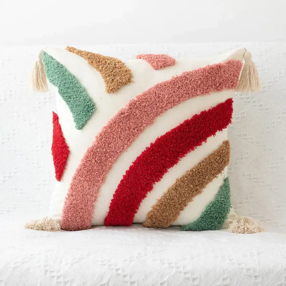 Boho geometric tufted cushion cover living room textured pillow case