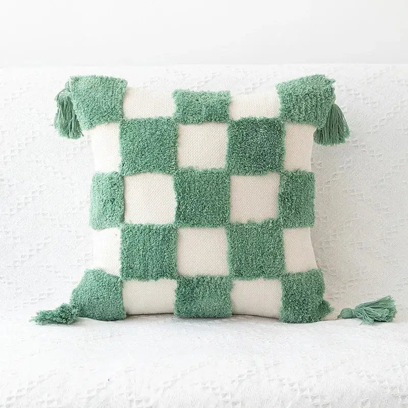 Boho geometric tufted cushion cover living room textured pillow case