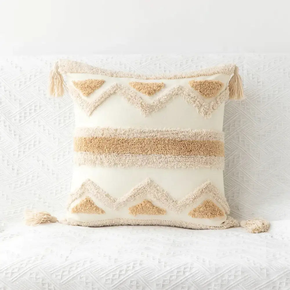 Boho geometric tufted cushion cover living room textured pillow case