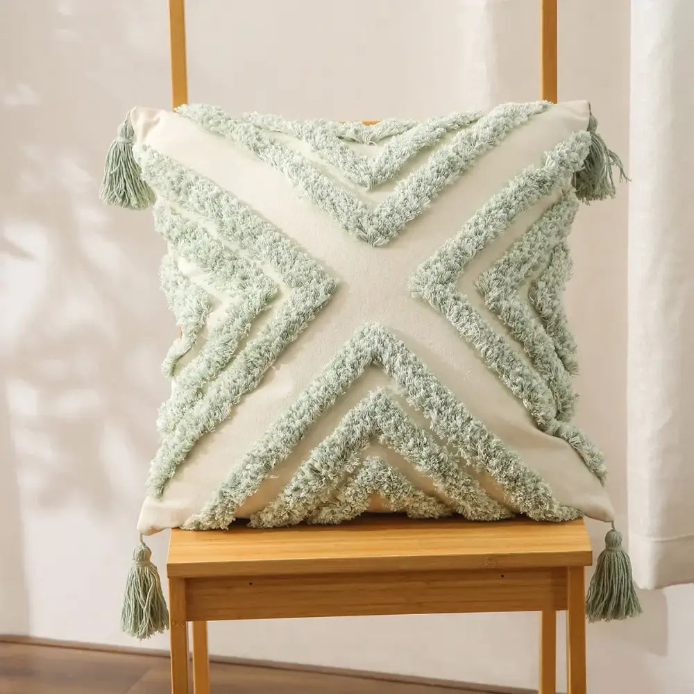 Boho geometric tufted cushion cover living room textured pillow case