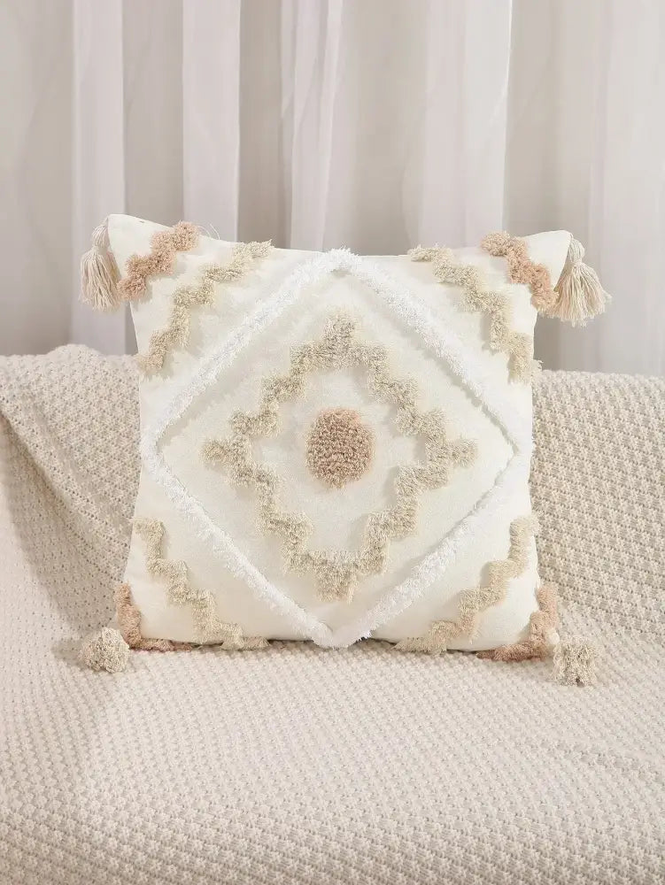 Boho geometric tufted cushion cover living room textured pillow case