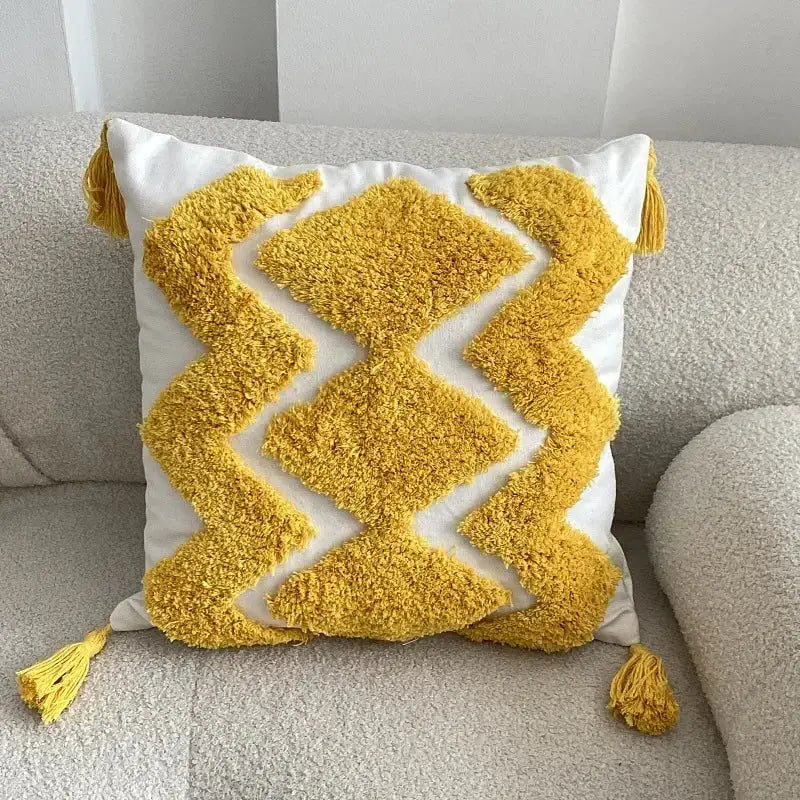 Boho geometric tufted tassel pillow cover living room set of 4