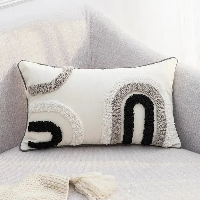 Boho geometric tufted tassel pillow cover living room set of 4