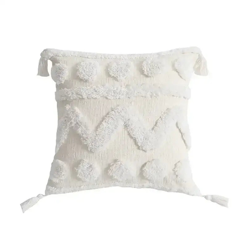 Boho geometric tufted tassel pillow cover living room set of 4