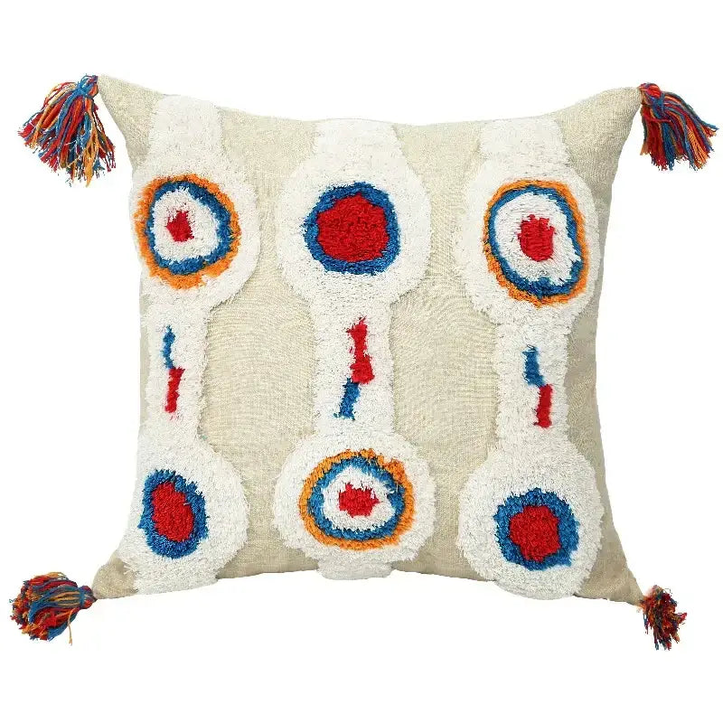 Boho geometric tufted tassel pillow cover living room set of 4