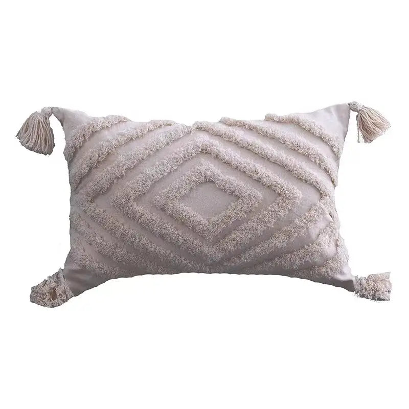 Boho geometric tufted tassel pillow cover living room set of 4