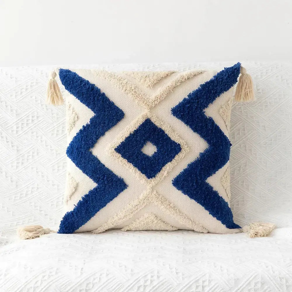 Boho geometric tufted tassel pillow cover living room set of 4