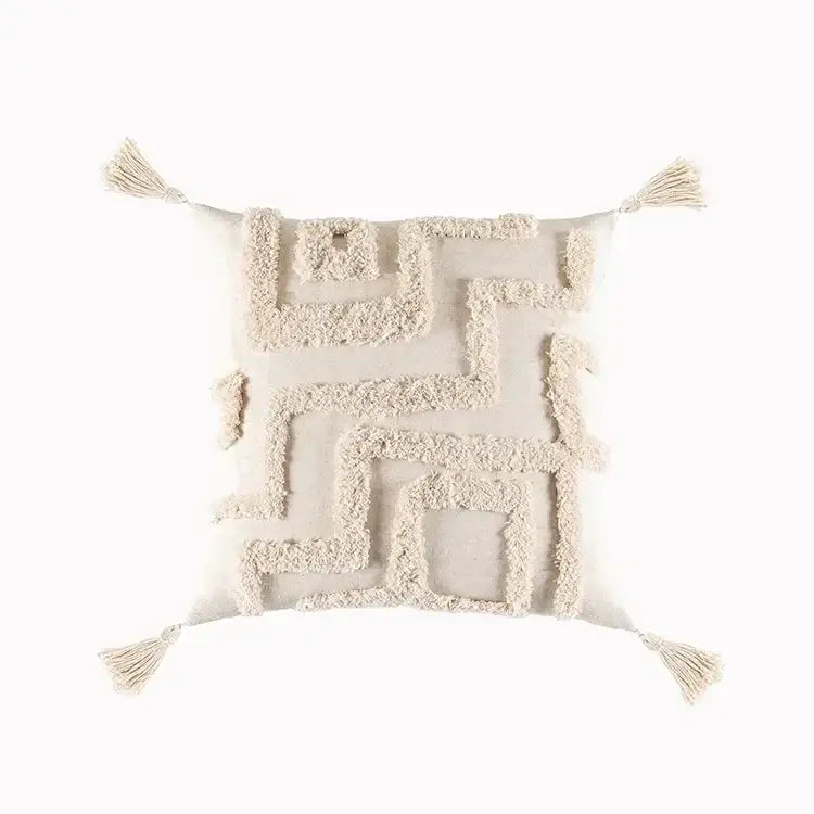 Boho geometric tufted tassel pillow cover living room set of 4