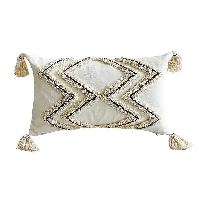 Boho geometric tufted tassel pillow cover living room set of 4