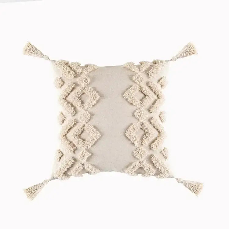 Boho geometric tufted tassel pillow cover living room set of 4