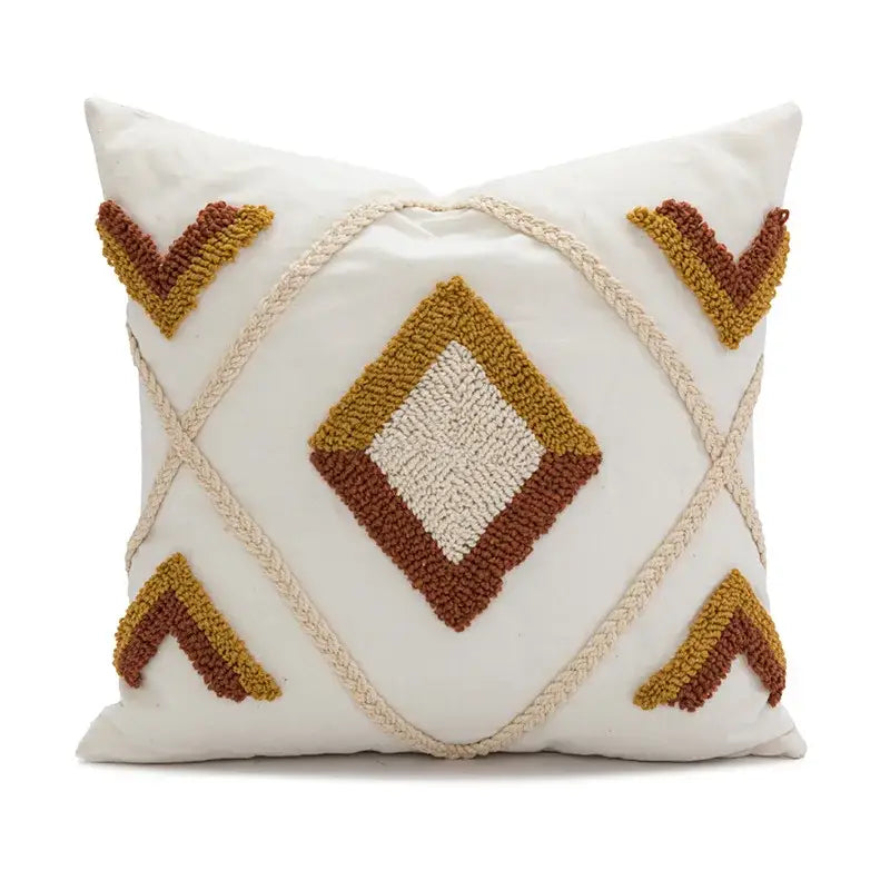 Boho loop tufted geometric pillow cover bedroom tassel cushion