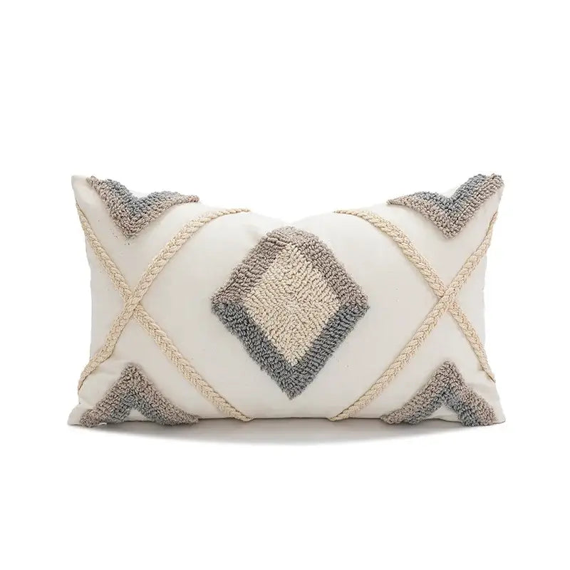 Boho loop tufted geometric pillow cover bedroom tassel cushion