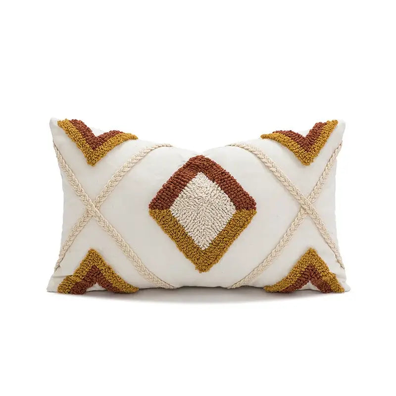 Boho loop tufted geometric pillow cover bedroom tassel cushion