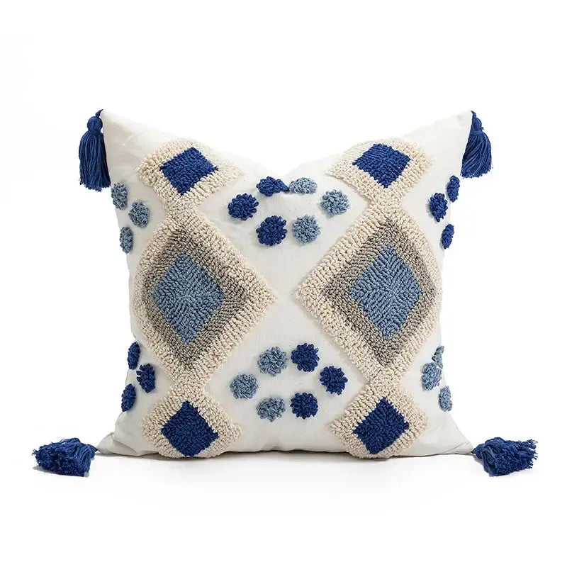 Boho loop tufted geometric pillow cover bedroom tassel cushion