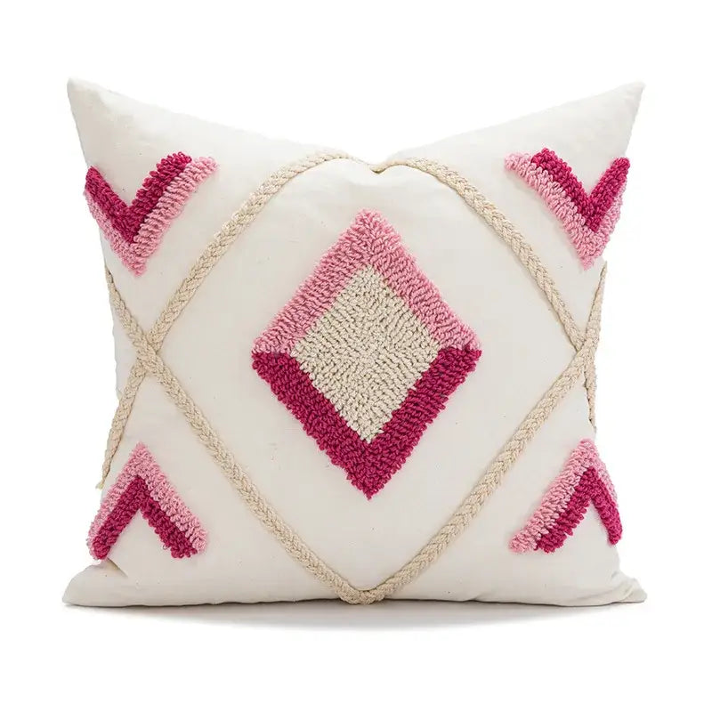 Boho loop tufted geometric pillow cover bedroom tassel cushion