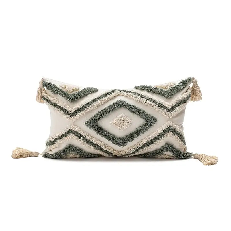 Boho loop tufted geometric pillow cover bedroom tassel cushion