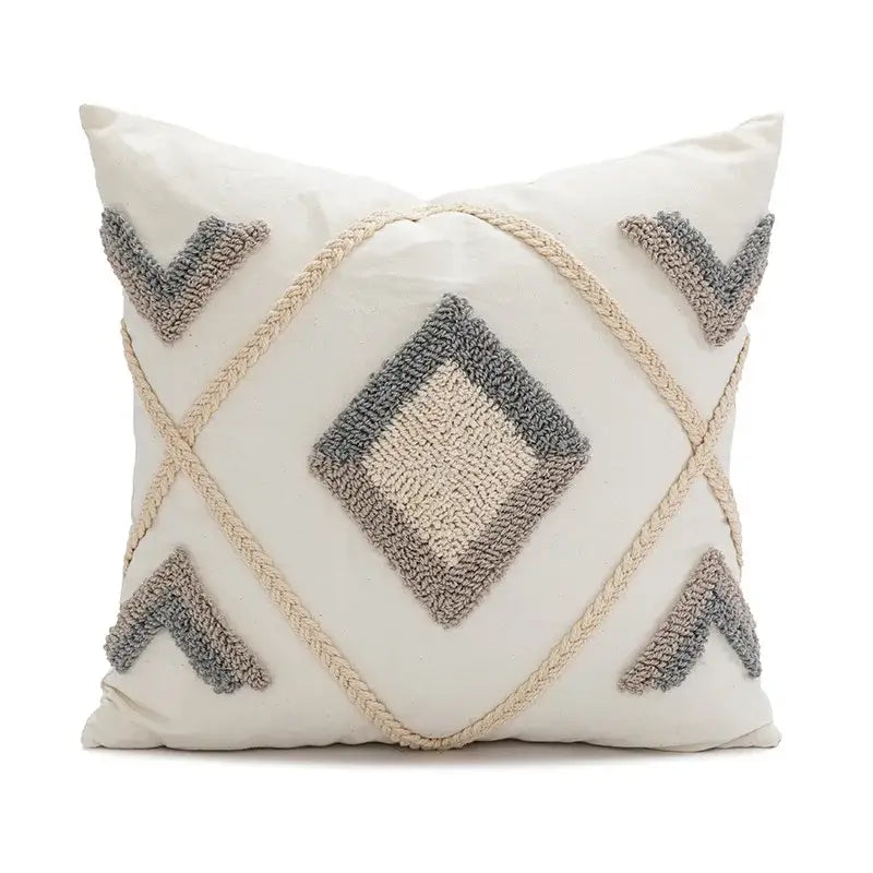 Boho loop tufted geometric pillow cover bedroom tassel cushion