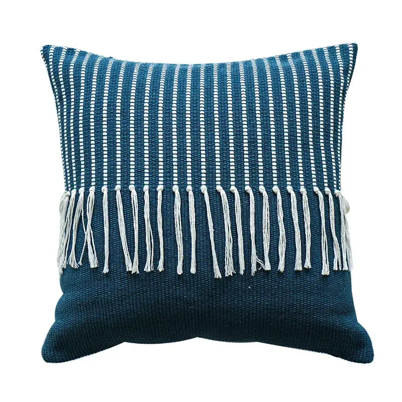 Boho moroccan fringed pillowcase set earthy tones living room decor