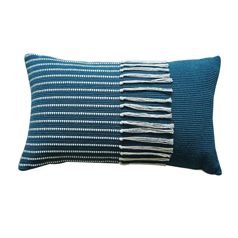 Boho moroccan fringed pillowcase set earthy tones living room decor