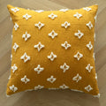 Boho mustard geometric tufted cushion cover living room pom pom accent