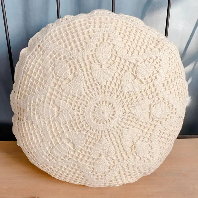 Boho off-white crochet cushion cover living room woven pillow case