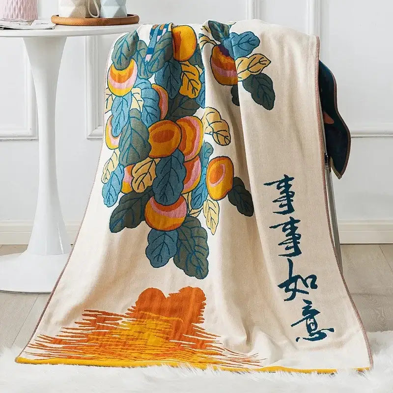 Boho patchwork cotton gauze bath towel bathroom wrap