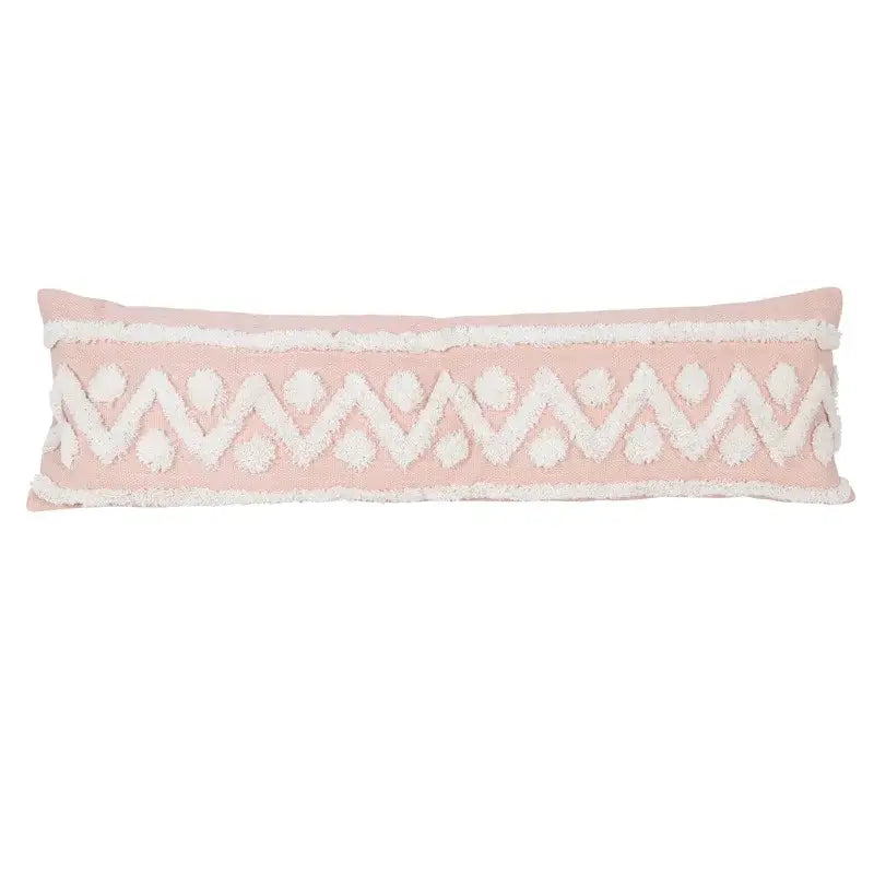 Boho pink geometric tufted pillow covers pink & white bedroom decor
