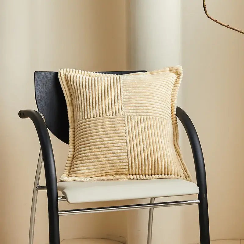 Boho striped pillow covers cream quilted living room decor